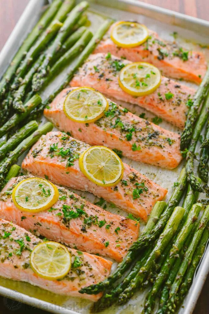 salmon and asparagus