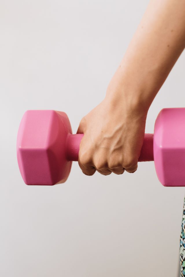 pink dumbbell